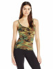 Womens Woodland Camouflage Slim Fit Casual Military Tank Top