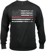 Black US Flag Thin Red Line Long Sleeve T-Shirt Distressed TRL USA Tee