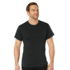 Mens Black Moisture Wicking Solid Military T-Shirt