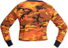 Womens Orange Camouflage Crop Top Long Sleeve T-Shirt