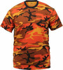 Mens Savage Orange Camouflage Tactical Military Short Sleeve T-Shirt