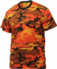 Mens Savage Orange Camouflage Tactical Military Short Sleeve T-Shirt