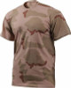 Mens Tri-Color Desert Camouflage Tactical Military Short Sleeve T-Shirt