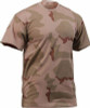 Mens Tri-Color Desert Camouflage Tactical Military Short Sleeve T-Shirt