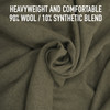 Khaki Italian Army Type European Surplus Style Wool Blanket