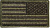 Olive Drab USA American Reverse Flag Patch with Hook & Loop