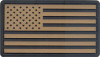 Khaki & Black PVC US Flag Patch Military American Flag Patch