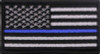 US Thin Blue Line Flag American Flag Iron-On Patch 1 7/8" x 3 3/8"