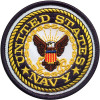 USN United States Navy Eagle Embroidered Logo Round Iron Sew Patch 3"