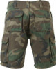Mens Woodland Camouflage Vintage Military Paratrooper Cargo Shorts