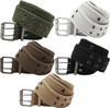 Military Double Prong Canvas Belt, Heavy Duty Army Pistol Grommet Two Hole 1.75"