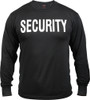 Black Long Sleeve Security Double Sided Raid Bouncer T-Shirt