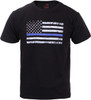Kids Black Thin Blue Line Distressed US American Flag Support the Police T-Shirt