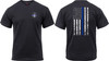 Mens Black Two Sided Thin Blue Line US Flag Distressed Athletic Muscle T-Shirt