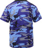 Mens Electric Blue Camouflage Tactical Military Short Sleeve T-Shirt