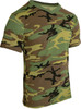 Camo V Neck T-Shirt Tactical Military Tee Mens Woodland Camouflage Army Green