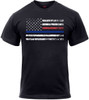 Black Thin Blue/Red Line Distressed US American Flag Support the Police T-Shirt