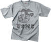 Grey USMC Globe & Anchor Vintage Short Sleeve T-Shirt