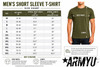 Men's Muscle Fit Military T-Shirt Fitted Athletic Short Sleeve Workout Shirt SIZE CHART