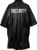 Security Poncho Black Waterproof Rain Hooded Vinyl Guard Officer Bouncer Slicker