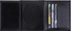 Black Leather Tri Fold Badge ID Credit Card Holder Wallet