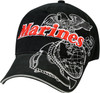 Black Deluxe US Marines Globe & Anchor Insignia Cap
