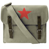 Sage Green Vintage Canvas Medic Red Star Military Shoulder Bag (9142)