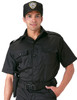 Black Tactical Uniform Shirt Short Sleeve Button Down Epaulets Duty Police