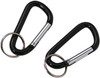 Black Aluminum 60mm Accessory Carabiner with Key Ring - 2 Pack