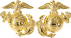 Gold USMC Globe & Anchor Official US Marines Logo Insignia Set