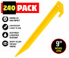 240 Pack 9 Inch Yellow Plastic Tent Stakes Heavy Duty Camping Ground Pegs