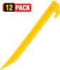 12 Pack Yellow 9 Inch Plastic Tent Stakes