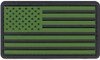 Olive Drab & Black PVC US Flag Patch Military American Flag Patch
