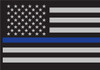 3-Pack Thin Blue Line Law Enforcement Flag Sticky Back Decal 3" x 4 1/4"