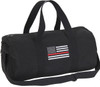 Black Heavy Canvas Gym Travel Shoulder Duffle Bag with Thin Red Line 19" x 9"