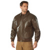 Brown Thick Heavy Leather Classic A-2 Flight Jacket