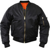 Black Military Air Force MA-1 Reversible Bomber Coat Flight Jacket