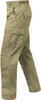 Khaki Solid Military Rip-Stop BDU Cargo Bottoms Fatigue Trouser Pants