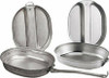 Camping Mess Kit Outdoor Travel Cookware Military Cooking Pan Cover Metal 2 Pcs