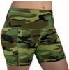 Camo Stretch Short Shorts Performance Stretch Snug Yoga Workout Leggings Pockets