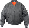 Gun Metal Grey Military Air Force MA-1 Reversible Bomber Coat Flight Jacket