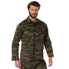 Mens Tiger Stripe Camouflage Military BDU Shirt Tactical Uniform Coat Fatigues