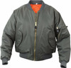 Sage Green Tactical Air Force MA-1 Reversible Bomber Coat Flight Jacket