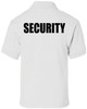 White Moisture Wicking Double Sided Security Guard Officer Polo Golf Shirt