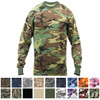 Camouflage Long Sleeve T-Shirt Tactical Military Crew Tee Undershirt Army Camouflage