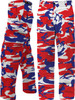 Red White Blue Camo BDU Pants USA Patriotic Army American Military Fatigues