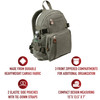 Mini Canvas Backpack, Compact School Book Bag Washed Cotton Canvas Durable Bag