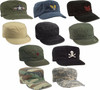 Vintage Fatigue Hat Fitted Army Uniform Military Patrol Washed Torn Ripped Hat