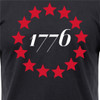 Black Patriotic 1776 with Betsy Ross Flag T-Shirt Short Sleeve independence Tee
