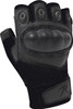 Black Carbon Fiber Hard Knuckle Gloves Tactical Cut & Fire Resistant Fingerless